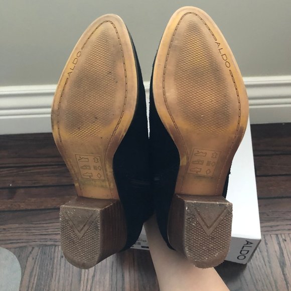 Aldo Black Suede Cazes Ankle Boots - Picture 4 of 6